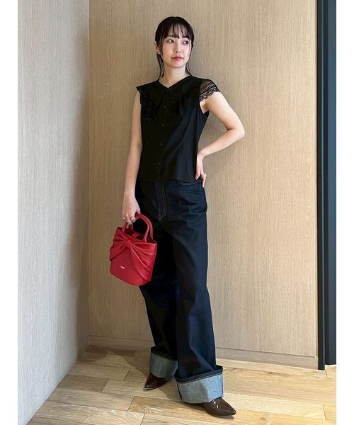 FURFUR(ファーファー)の「リボンステッチロールアップデニムパンツ(デニムパンツ・レディース・ホワイト/インディゴブルー/サックスブルー・1/0)」の19枚目の写真