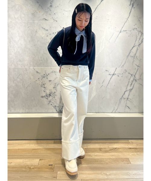 FURFUR(ファーファー)の「リボンステッチロールアップデニムパンツ(デニムパンツ・レディース・ホワイト/インディゴブルー/サックスブルー・1/0)」の20枚目の写真