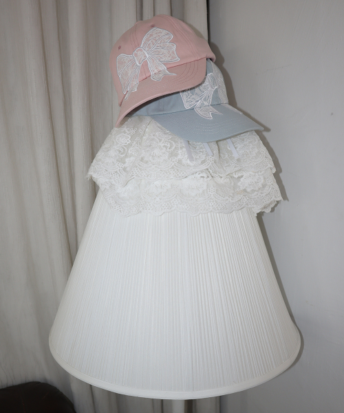 RONRON(ロンロン)の「LACE RIBBON APPLIQUE BALL CAP SOFT PINK(キャップ・レディース・その他・FREE)」の2枚目の写真
