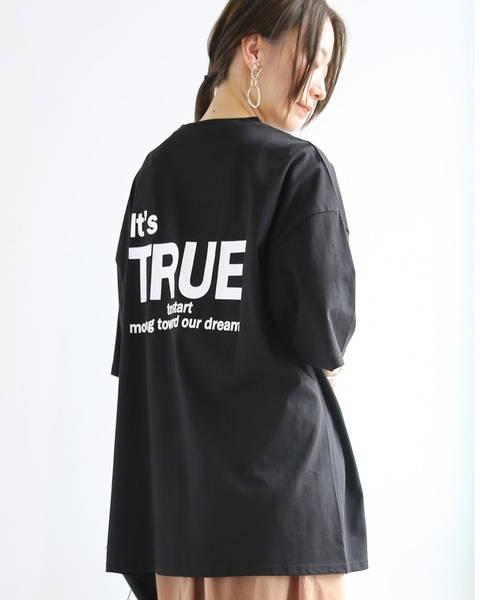 and it_(アンドイット)の「ビッグシルエットバックプリントTシャツ(Tシャツ/カットソー・レディース・オフホワイト/ブラック・M)」の2枚目の写真