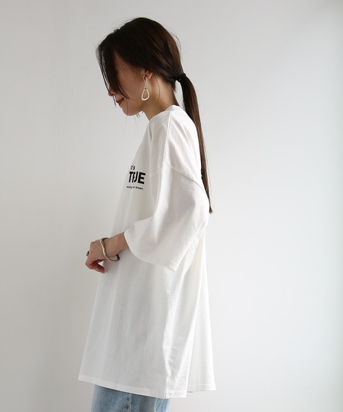 and it_(アンドイット)の「ビッグシルエットバックプリントTシャツ(Tシャツ/カットソー・レディース・オフホワイト/ブラック・M)」の7枚目の写真