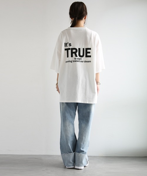 and it_(アンドイット)の「ビッグシルエットバックプリントTシャツ(Tシャツ/カットソー・レディース・オフホワイト/ブラック・M)」の9枚目の写真
