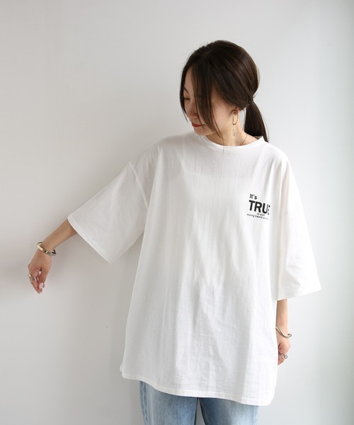 and it_(アンドイット)の「ビッグシルエットバックプリントTシャツ(Tシャツ/カットソー・レディース・オフホワイト/ブラック・M)」の11枚目の写真