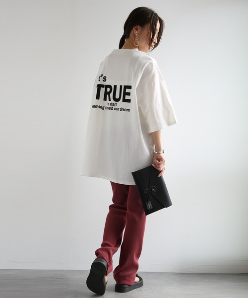 and it_(アンドイット)の「ビッグシルエットバックプリントTシャツ(Tシャツ/カットソー・レディース・オフホワイト/ブラック・M)」の15枚目の写真