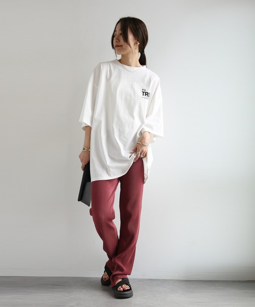 and it_(アンドイット)の「ビッグシルエットバックプリントTシャツ(Tシャツ/カットソー・レディース・オフホワイト/ブラック・M)」の16枚目の写真