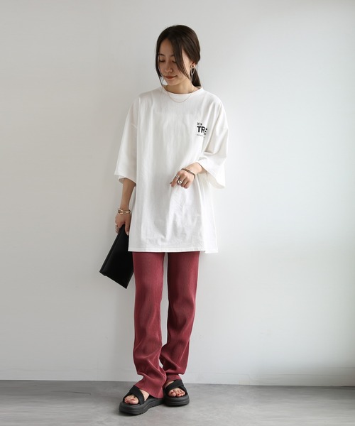 and it_(アンドイット)の「ビッグシルエットバックプリントTシャツ(Tシャツ/カットソー・レディース・オフホワイト/ブラック・M)」の17枚目の写真