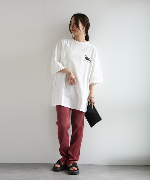 and it_(アンドイット)の「ビッグシルエットバックプリントTシャツ(Tシャツ/カットソー・レディース・オフホワイト/ブラック・M)」の18枚目の写真