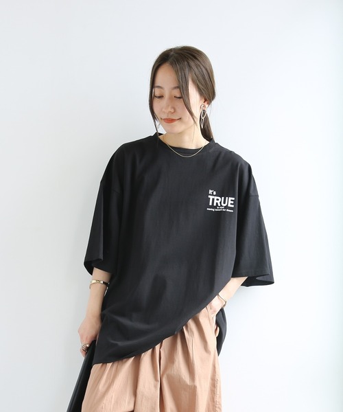 and it_(アンドイット)の「ビッグシルエットバックプリントTシャツ(Tシャツ/カットソー・レディース・オフホワイト/ブラック・M)」の21枚目の写真