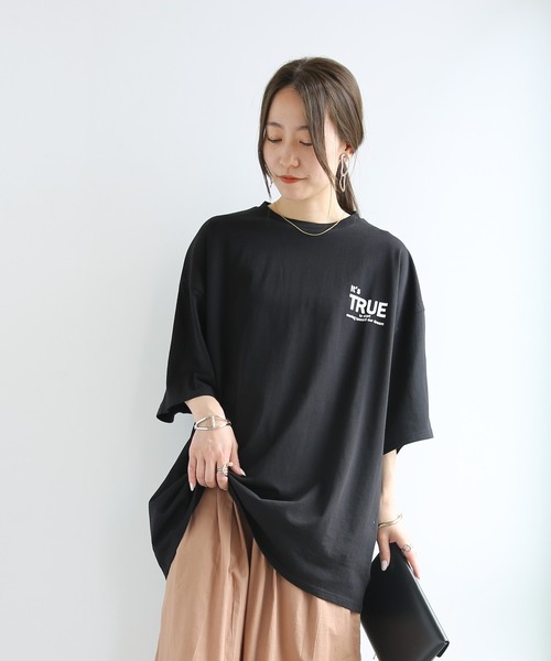 and it_(アンドイット)の「ビッグシルエットバックプリントTシャツ(Tシャツ/カットソー・レディース・オフホワイト/ブラック・M)」の22枚目の写真
