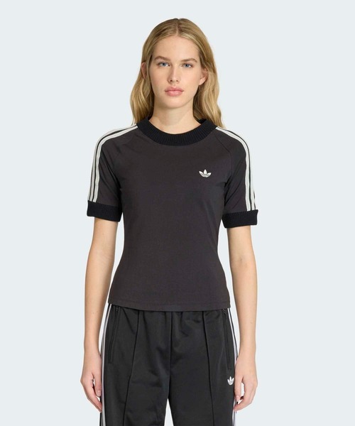 adidas(アディダス)の「ニット クロシェ ディテール付き カリ Tシャツ / アディダスオリジナルス adidas Originals(Tシャツ/カットソー・レディース・ブラック・XX-LARGE/LARGE/MEDIUM/SMALL/X-LARGE)」の10枚目の写真