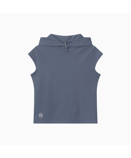 MENASOO(ミナス)の「Move Hood Ribbed Top_Skyblue(Tシャツ/カットソー・レディース・スカイブルー・1/2)」の1枚目の写真