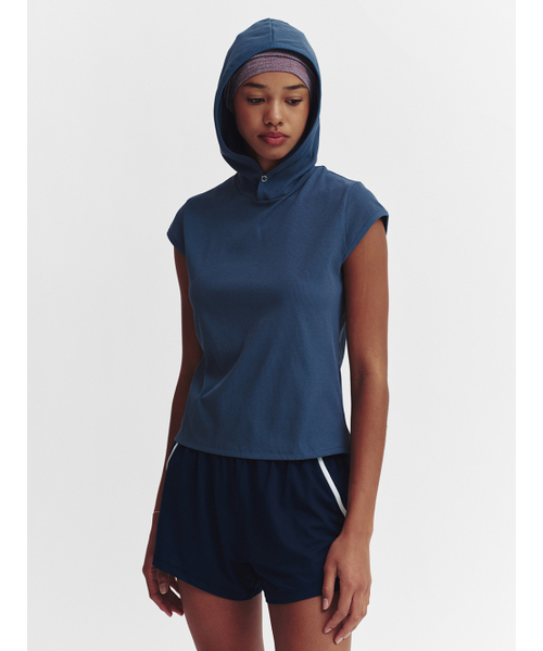MENASOO(ミナス)の「Move Hood Ribbed Top_Skyblue(Tシャツ/カットソー・レディース・スカイブルー・1/2)」の3枚目の写真