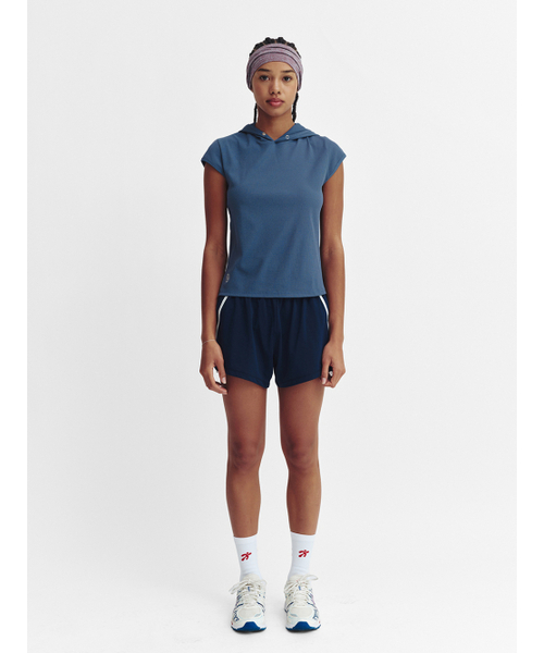 MENASOO(ミナス)の「Move Hood Ribbed Top_Skyblue(Tシャツ/カットソー・レディース・スカイブルー・1/2)」の4枚目の写真