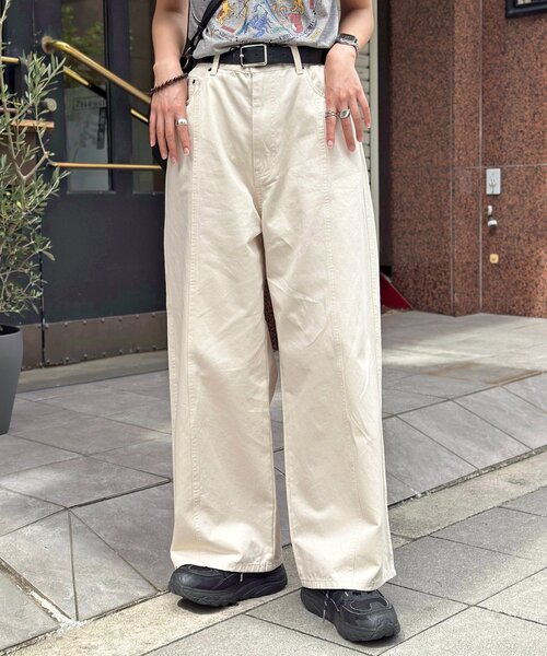 CPCM(シーピーシーエム)の「ワイドチノパンツ(その他パンツ・レディース・ベージュ/アイボリー/ブラック・SMALL/MEDIUM)」の2枚目の写真