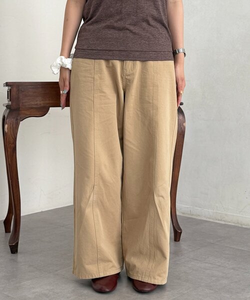 CPCM(シーピーシーエム)の「ワイドチノパンツ(その他パンツ・レディース・ベージュ/アイボリー/ブラック・SMALL/MEDIUM)」の4枚目の写真