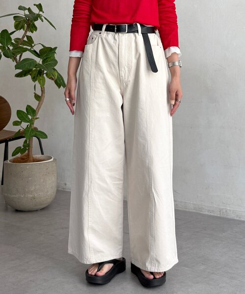 CPCM(シーピーシーエム)の「ワイドチノパンツ(その他パンツ・レディース・ベージュ/アイボリー/ブラック・SMALL/MEDIUM)」の7枚目の写真