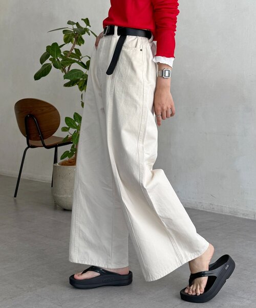CPCM(シーピーシーエム)の「ワイドチノパンツ(その他パンツ・レディース・ベージュ/アイボリー/ブラック・SMALL/MEDIUM)」の10枚目の写真