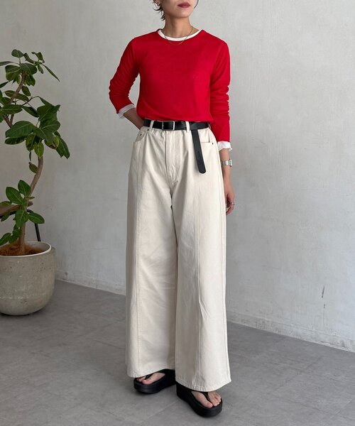 CPCM(シーピーシーエム)の「ワイドチノパンツ(その他パンツ・レディース・ベージュ/アイボリー/ブラック・SMALL/MEDIUM)」の15枚目の写真