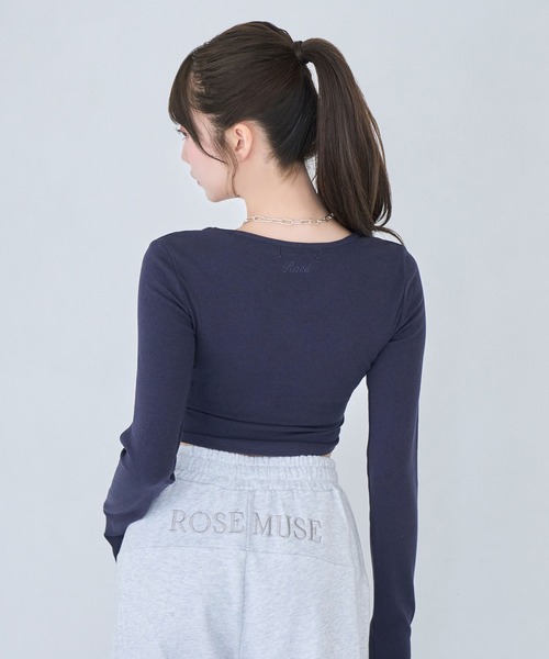 Rose Muse(ロゼミューズ)の「Back embroidery barrel pants(スウェットパンツ・レディース・ブラック/アッシュ・MEDIUM/SMALL)」の8枚目の写真