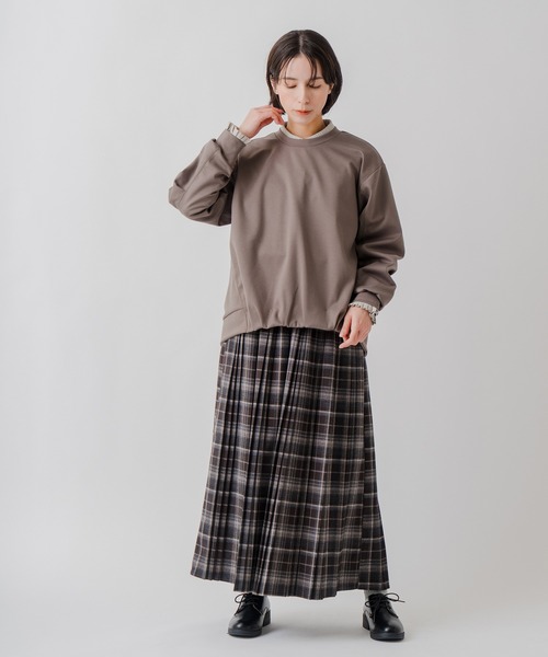 Kelen(ケレン)の「「KELEN / ケレン」ドレープデザインポンチトップス(Tシャツ/カットソー・レディース・カーキ/アイボリー/ブラック/チャコールグレー・S/M)」の4枚目の写真
