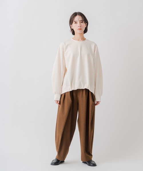 Kelen(ケレン)の「「KELEN / ケレン」ドレープデザインポンチトップス(Tシャツ/カットソー・レディース・カーキ/アイボリー/ブラック/チャコールグレー・S/M)」の12枚目の写真