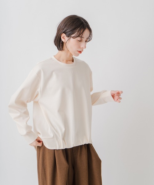 Kelen(ケレン)の「「KELEN / ケレン」ドレープデザインポンチトップス(Tシャツ/カットソー・レディース・カーキ/アイボリー/ブラック/チャコールグレー・S/M)」の15枚目の写真