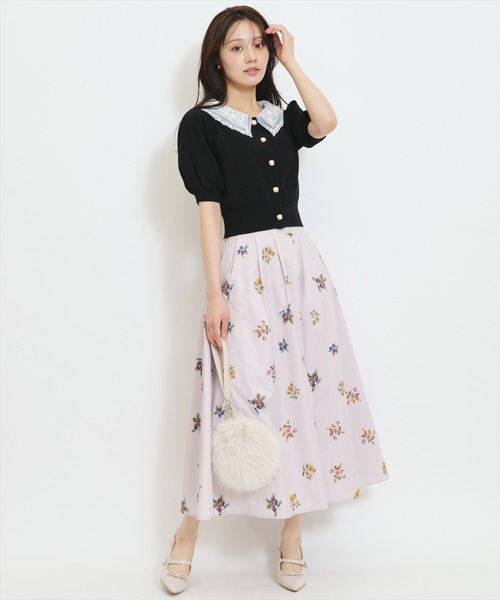 WILLSELECTION(ウィルセレクション)の「シアーレースカラーパフニットカーディガン(カーディガン/ボレロ・レディース・ブルー/ボルドー/ブラック/ダークブラウン・FREE)」の14枚目の写真