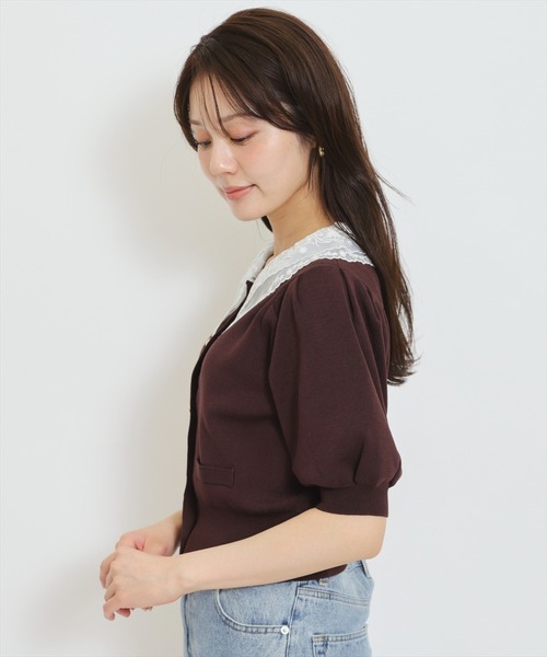 WILLSELECTION(ウィルセレクション)の「シアーレースカラーパフニットカーディガン(カーディガン/ボレロ・レディース・ブルー/ボルドー/ブラック/ダークブラウン・FREE)」の17枚目の写真