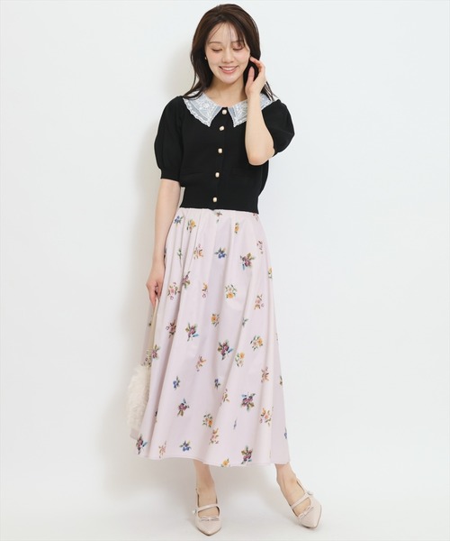 WILLSELECTION(ウィルセレクション)の「シアーレースカラーパフニットカーディガン(カーディガン/ボレロ・レディース・ブルー/ボルドー/ブラック/ダークブラウン・FREE)」の12枚目の写真