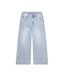 RIVETTE DRIFT LETTERING WIDE DENIM PANTS [LIGHT BLUE]