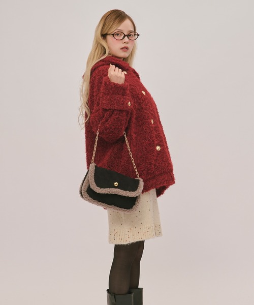 loin nuit(ロワンニュイ)の「2way shaggy middle coat / 2wayシャギーミドルコート(その他アウター・レディース・キャメル/アイボリー/ボルドー/チャコールグレー/その他/ブルーグレー・FREE)」の17枚目の写真