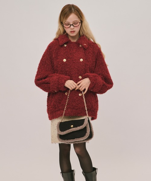 loin nuit(ロワンニュイ)の「2way shaggy middle coat / 2wayシャギーミドルコート(その他アウター・レディース・キャメル/アイボリー/ボルドー/チャコールグレー/その他/ブルーグレー・FREE)」の18枚目の写真