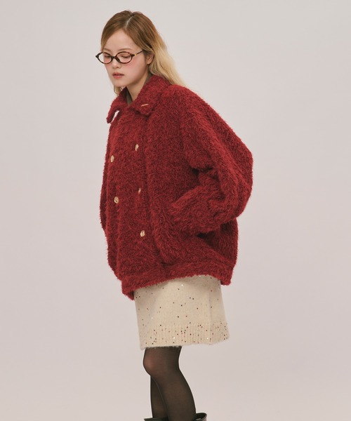 loin nuit(ロワンニュイ)の「2way shaggy middle coat / 2wayシャギーミドルコート(その他アウター・レディース・キャメル/アイボリー/ボルドー/チャコールグレー/その他/ブルーグレー・FREE)」の19枚目の写真