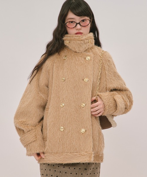 loin nuit(ロワンニュイ)の「2way shaggy middle coat / 2wayシャギーミドルコート(その他アウター・レディース・キャメル/アイボリー/ボルドー/チャコールグレー/その他/ブルーグレー・FREE)」の22枚目の写真