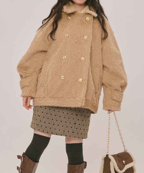 loin nuit(ロワンニュイ)の「2way shaggy middle coat / 2wayシャギーミドルコート(その他アウター・レディース・キャメル/アイボリー/ボルドー/チャコールグレー/その他/ブルーグレー・FREE)」の21枚目の写真