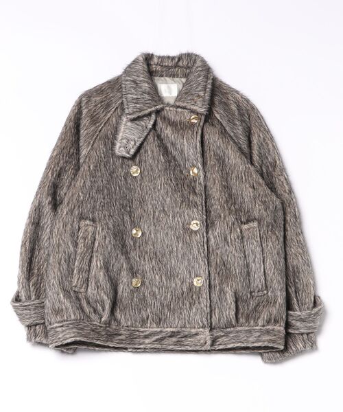 loin nuit(ロワンニュイ)の「2way shaggy middle coat / 2wayシャギーミドルコート(その他アウター・レディース・キャメル/アイボリー/ボルドー/チャコールグレー/その他/ブルーグレー・FREE)」の7枚目の写真