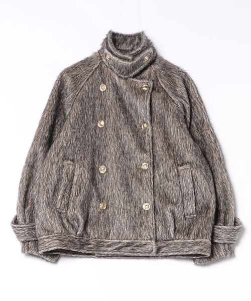 loin nuit(ロワンニュイ)の「2way shaggy middle coat / 2wayシャギーミドルコート(その他アウター・レディース・キャメル/アイボリー/ボルドー/チャコールグレー/その他/ブルーグレー・FREE)」の9枚目の写真