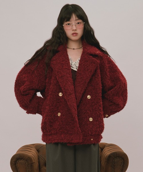 loin nuit(ロワンニュイ)の「2way shaggy middle coat / 2wayシャギーミドルコート(その他アウター・レディース・キャメル/アイボリー/ボルドー/チャコールグレー/その他/ブルーグレー・FREE)」の12枚目の写真