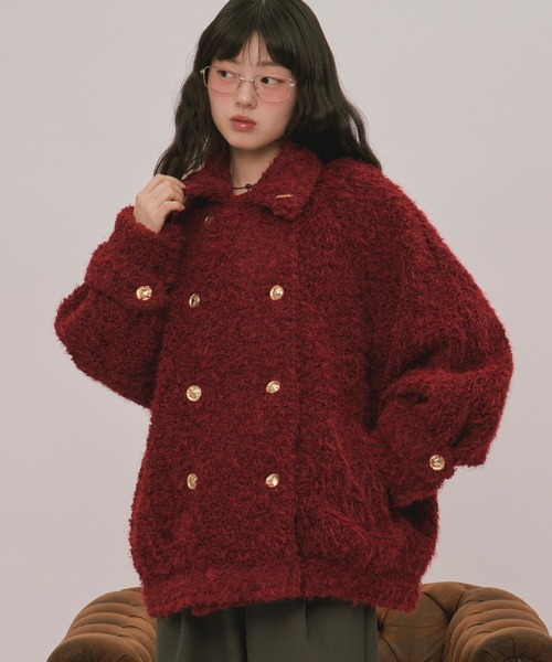loin nuit(ロワンニュイ)の「2way shaggy middle coat / 2wayシャギーミドルコート(その他アウター・レディース・キャメル/アイボリー/ボルドー/チャコールグレー/その他/ブルーグレー・FREE)」の13枚目の写真