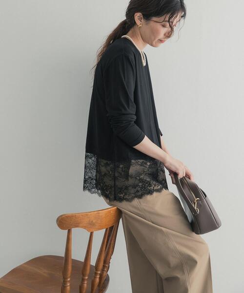 URBAN RESEARCH DOORS(アーバンリサーチドアーズ)の「レースドッキングカットソー(Tシャツ/カットソー・レディース・オフホワイト/ブラック・FREE)」の20枚目の写真