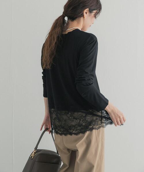 URBAN RESEARCH DOORS(アーバンリサーチドアーズ)の「レースドッキングカットソー(Tシャツ/カットソー・レディース・オフホワイト/ブラック・FREE)」の10枚目の写真