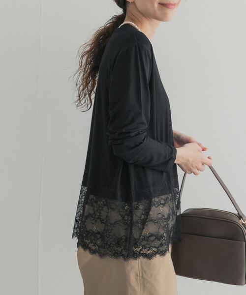 URBAN RESEARCH DOORS(アーバンリサーチドアーズ)の「レースドッキングカットソー(Tシャツ/カットソー・レディース・オフホワイト/ブラック・FREE)」の11枚目の写真