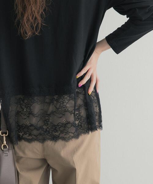 URBAN RESEARCH DOORS(アーバンリサーチドアーズ)の「レースドッキングカットソー(Tシャツ/カットソー・レディース・オフホワイト/ブラック・FREE)」の13枚目の写真