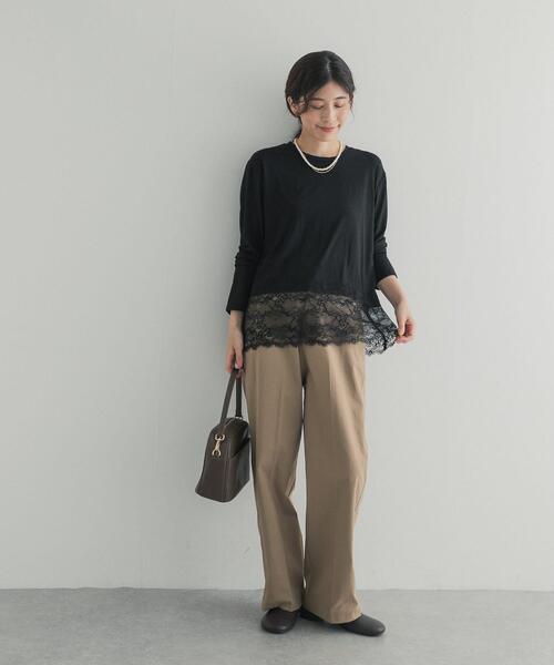 URBAN RESEARCH DOORS(アーバンリサーチドアーズ)の「レースドッキングカットソー(Tシャツ/カットソー・レディース・オフホワイト/ブラック・FREE)」の14枚目の写真