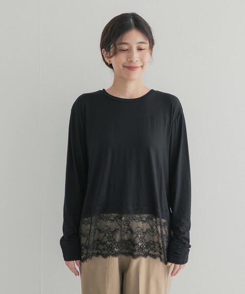 URBAN RESEARCH DOORS(アーバンリサーチドアーズ)の「レースドッキングカットソー(Tシャツ/カットソー・レディース・オフホワイト/ブラック・FREE)」の15枚目の写真