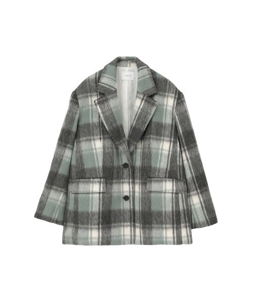 MANOF(マノフ)の「SHAGGY CHECK OVER JACKET(その他アウター・レディース・グリーン/オレンジ・M/S)」の18枚目の写真