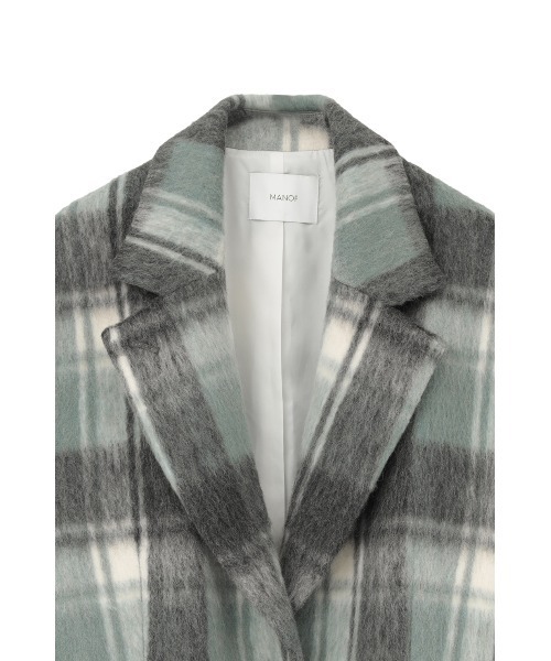 MANOF(マノフ)の「SHAGGY CHECK OVER JACKET(その他アウター・レディース・グリーン/オレンジ・M/S)」の16枚目の写真