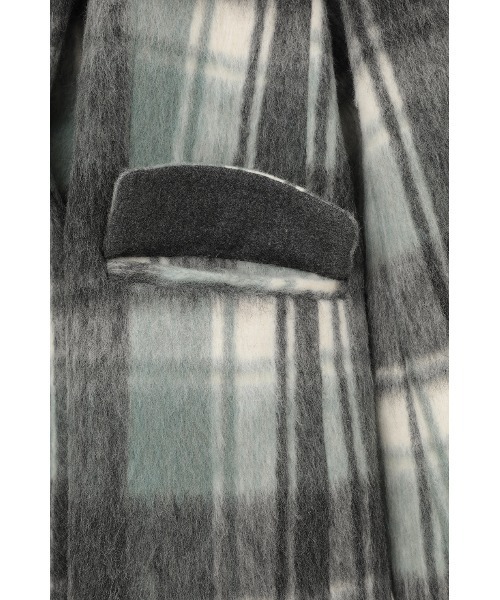 MANOF(マノフ)の「SHAGGY CHECK OVER JACKET(その他アウター・レディース・グリーン/オレンジ・M/S)」の12枚目の写真