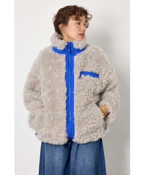 RODEO CROWNS WIDE BOWL（ロデオクラウンズワイドボウル）の「REVIVE CLASSIC FUR ジャケット（その他アウター・レディース・ブラウン系その他/ライトブラック/ライトグレー・FREE）」の2枚目の写真