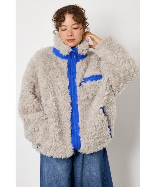 RODEO CROWNS WIDE BOWL（ロデオクラウンズワイドボウル）の「REVIVE CLASSIC FUR ジャケット（その他アウター・レディース・ブラウン系その他/ライトブラック/ライトグレー・FREE）」の4枚目の写真